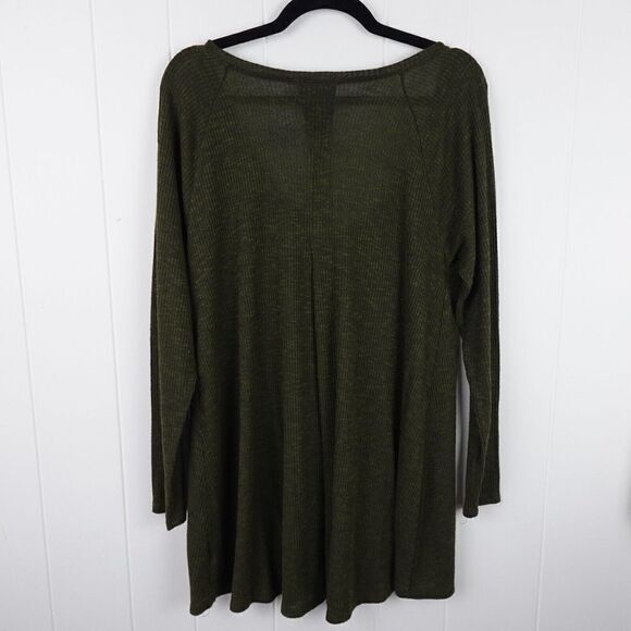 a.n.a. Womens Green Long Sleeved Ribbed Top X-Large - Picture 2 of 8